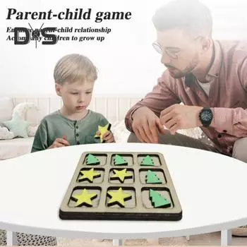 Рождественская шахматная настольная игра с 5 деревьями 4 звезды тренировка логического мышления 2 игрока дети взрослые обучающая мини шахматная доска игрушка малыши мальчики девочки A