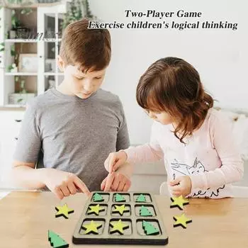 Рождественская шахматная настольная игра с 5 деревьями 4 звезды тренировка логического мышления 2 игрока дети взрослые обучающая мини шахматная доска игрушка малыши мальчики девочки A