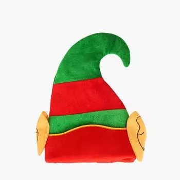 Рождественская шапка эльфа с ушками, красные и зеленые шапки Санта-эльфа для детей и взрослых, аксессуар для рождественского праздничного костюма