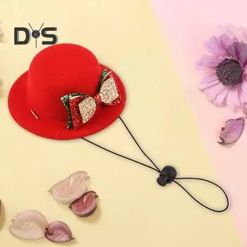 Рождественская шапка для питомца, милый бант, красная шапка, аксессуар для косплея, кошачья уличная шапка, мягкая удобная праздничная шапка, украшение для рождественских вечеринок A