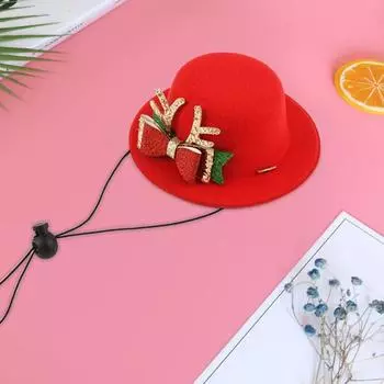 Рождественская шапка для питомца, милый бант, красная шапка, аксессуар для косплея, кошачья уличная шапка, мягкая удобная праздничная шапка, украшение для рождественских вечеринок A