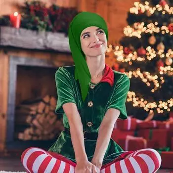 Рождественская шапка гнома, цветная шапка для костюма гнома, влагоотводящая дышащая шапка для рождественской вечеринки темно-коричневого