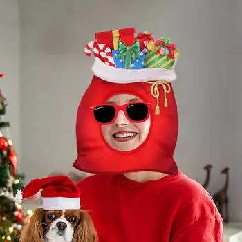 Рождественская шапка головной убор дышащий пуловер рождественский головной убор для косплея маскарада сцены Gift Box