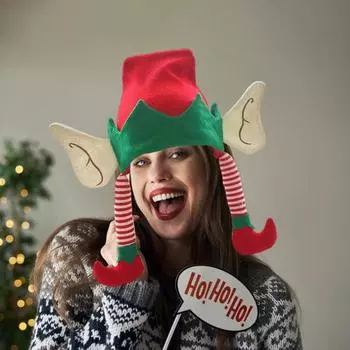 Рождественская шапка Ирландский день Эльф шапка мультфильм ножка декор контрастный цвет большое ухо