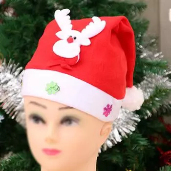 Рождественская шапка из нетканого плюшевого материала для взрослых и детей, рождественские праздничные украшения, красная теплая зимняя шапка, праздничный подарок на вечеринку