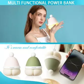 Рождественская шапка персиковый грелки для рук внешний аккумулятор два в одном USB портативный теплый детский подарок креативный грелка для рук One Size зелёный