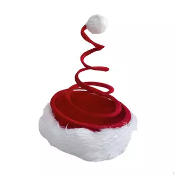 Рождественская шапка с перьями, забавная шапка Санта-Клауса для косплей-вечеринки without Light