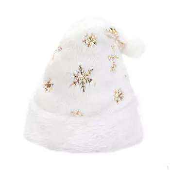 Рождественская шапка Санта-Клауса, украшения для вечеринок, вышитая шапка Gold