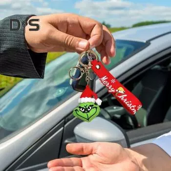 Рождественская шапка Санты, брелок, подвеска, силиконовое украшение для ключей, рюкзаков, креативная одежда для косплея, праздничный аксессуар чёрный