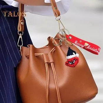 Рождественская шапка Санты, брелок, подвеска, силиконовое украшение для ключей, рюкзаков, креативная одежда для косплея, праздничный аксессуар чёрный