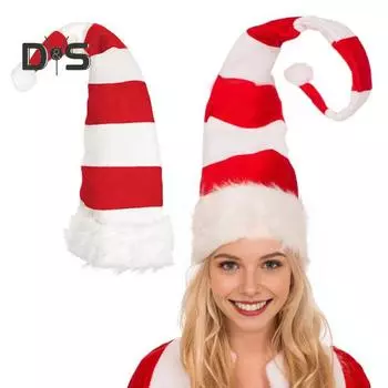 Рождественская шапка Санты, плюшевая красная и белая шапка Санты, украшение для праздничного костюма, аксессуар для домашних вечеринок B