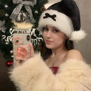 Рождественская шапка Санты, рождественская длинная плюшевая праздничная красная черная плюшевая теплая шапка для взрослых и детей, унисекс, праздничные принадлежности для вечеринок