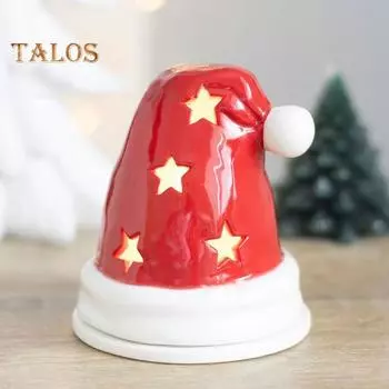Рождественская шапка Санты, украшение для курильницы, полая звезда, красная шапка Санта-Клауса, смоляной держатель для свечей, украшение для рабочего стола в доме и офисе красный