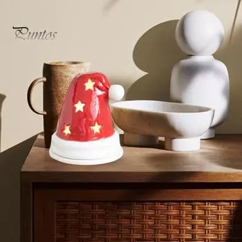 Рождественская шапка Санты, украшение для курильницы, полая звезда, красная шапка Санта-Клауса, смоляной держатель для свечей, украшение для рабочего стола в доме и офисе красный