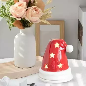 Рождественская шапка Санты, украшение для курильницы, полая звезда, красная шапка Санта-Клауса, смоляной держатель для свечей, украшение для рабочего стола в доме и офисе красный