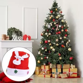 Рождественская шапка унисекс для детей на Новый год, шапочка на батарейках со светодиодной подсветкой в виде снеговика 6