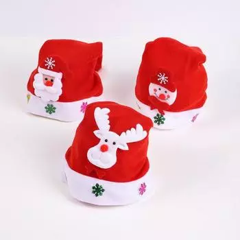 Рождественская шапка унисекс для детей, новогодняя вечеринка, шапочка на батарейках, светящаяся светодиодная подсветка, снеговик, Санта-Клаус, декор, блестки, снежинки, взрослая праздничная шапка 5