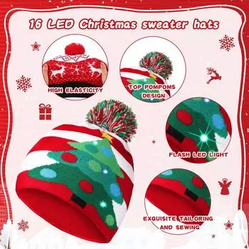 Рождественская шапка вязаная светящаяся рождественская шапка светодиодная шапка для взрослых и детей рождественские украшения принадлежности шапка Санты для вечеринки