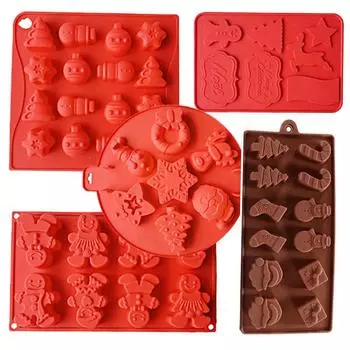 Рождественская силиконовая форма для шоколадного мусса, торта «сделай сам», снеговика, пряничного человечка, печенья Санта-Клауса
