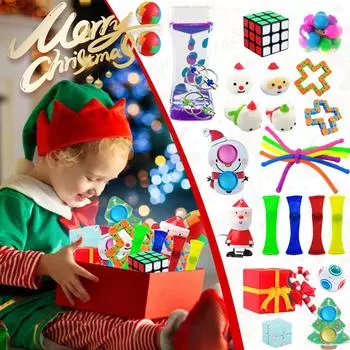 Рождественская силиконовая сенсорная декомпрессия, настольная головоломка, декомпрессионная игрушка разноцветный