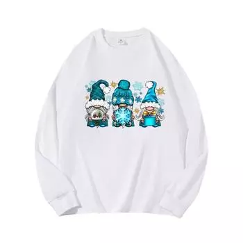 Рождественская синяя осенняя одежда с длинными рукавами из чистого хлопка, новый мужской и женский топ, весенний внутренний слой, базовая рубашка, футболка с круглым вырезом и длинными рукавами M коричневый