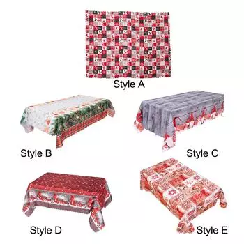 Рождественская скатерть для прямоугольных столов, кухонная скатерть, праздничный стол