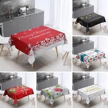 Рождественская скатерть для журнального столика Скатерть для праздничного подарка Украшение брезент 85*85cm