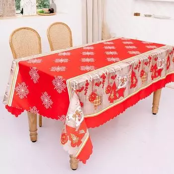 Рождественская скатерть, крышка стола, декоративное украшение для украшения подарка