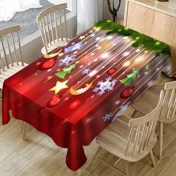 Рождественская скатерть Романтический Рождественский шар с принтом Ресторанная скатерть Семейная вечеринка Свадебные украшения Годовая вечеринка 40x70cm15x27inch