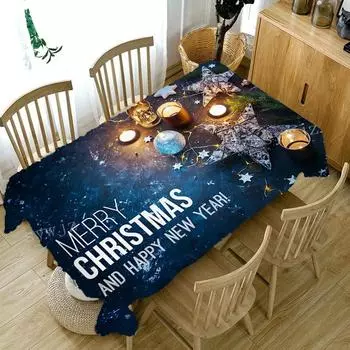 Рождественская скатерть со снежинкой и лосем, необрастающая скатерть для свадебной вечеринки, рождественское украшение, прямоугольная скатерть для журнального столика 40x70cm15x27inch