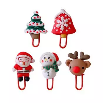 Рождественская скрепка для бумаг, нержавеющая закладка, зажим для документов, милая скрепка для офиса, детей, студентов Father Christmas