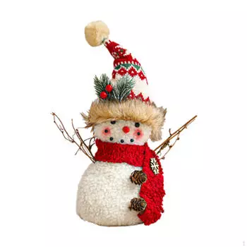 Рождественская скульптура, статуэтка снеговика, произведение искусства, украшение, подарок, настольное украшение, фигурка для S Snowman