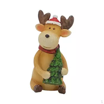 Рождественская смоляная фигурка лося, украшение в виде оленя, настольная маленькая милая рождественская статуэтка Christmas tree style