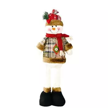 Рождественская снежинка клетчатая ткань телескопическая фигурка украшение для Санта-Клауса One Size