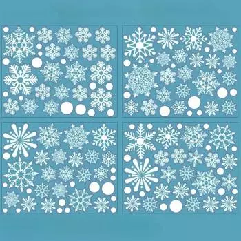 Рождественская снежинка наклейка на стекло Санта-Клаус домашний декор украшения окна электростатические зимние плакаты новогодняя наклейка 16*35cm