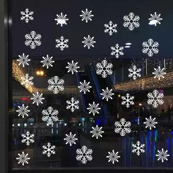 Рождественская снежинка съемная статическая наклейка на стену, стекло, окно, домашний декор A
