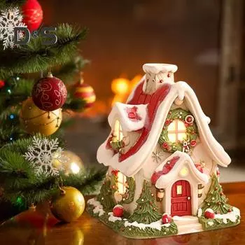 Рождественская снежная курильница для благовоний Зимний дом Держатель для благовоний в виде конуса Рождественская вечеринка Украшение для рабочего стола Подарок на праздник A