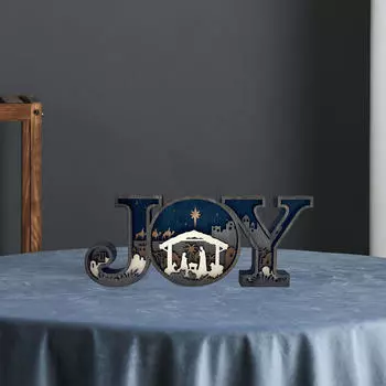 Рождественская статуэтка, декоративная статуэтка, коллекция, деревянная настольная декоративная сцена