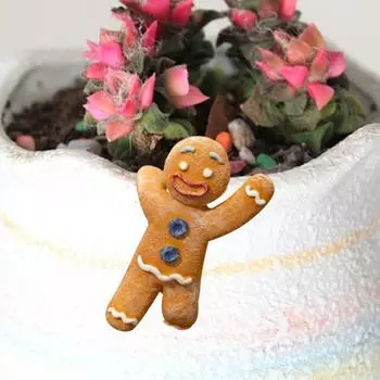 Рождественская статуэтка Gingersnap, цветочный горшок, ваза, подвесная рождественская статуэтка эльфа из смолы, скульптура для внутреннего и наружного использования, украшение для сада Gingerbread Man