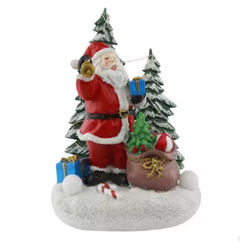 Рождественская статуэтка Санта-Клауса, статуэтка, поделки со светодиодными огнями для домашнего декора, скульптура-украшение