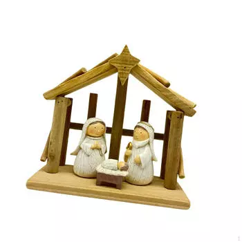 Рождественская статуэтка-вертеп, настольное украшение, подвеска, тонкая работа, статуэтка «Рождение Иисуса»