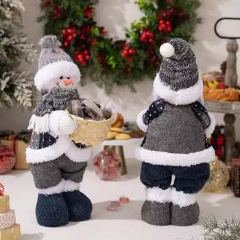 Рождественская стоячая кукла-украшение плюшевая длинная ножка Санта-Клауса Снеговик кукла игрушка для Snowman