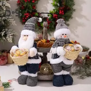 Рождественская стоячая кукла, украшение, плюшевая длинная ножка, Санта-Клаус, снеговик, игрушка для праздничного домашнего декора для вечеринки Snowman