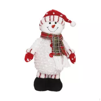 Рождественская стоячая плюшевая кукла-снеговик, праздничное украшение для камина, Рождество