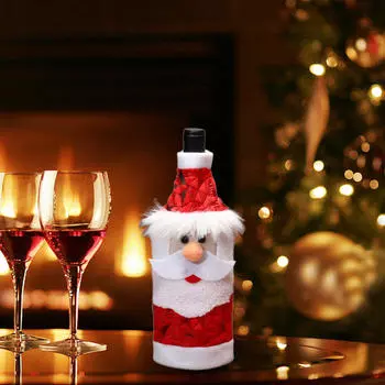 Рождественская сумка для бутылки вина, куртка 13x26 см, многоразовая, моющаяся, универсальная, аксессуары для украшений Santa Claus