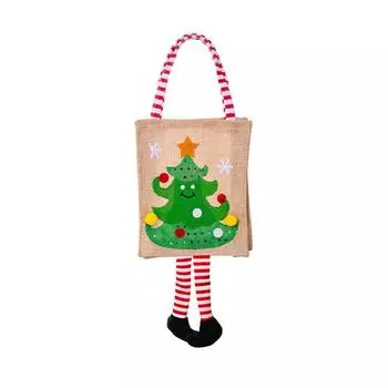 Рождественская сумка для конфет Праздничный реквизит Мешочек для хранения конфет для новогодних подарков B