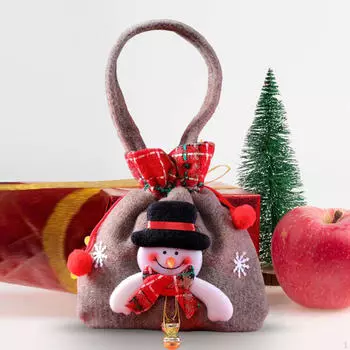 Рождественская сумка для кукол, сумка для хранения сладостей Red Snowman