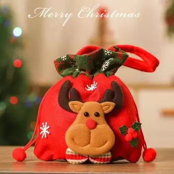 Рождественская сумка на шнурке, сумка с принтом Санта-Клауса, сумка для фруктов, сумка для конфет, сумка для рождественских подарков 07