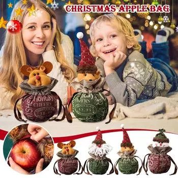 Рождественская сумка Подарочный пакет Рождественская упаковка конфет Снеговик Пожилые люди Детский сад Дети Небольшие подарки One Size
