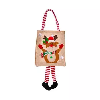 Рождественская сумка-тоут для конфет, мультяшные полосатые сумки-тоут для ювелирных изделий, закусок, печенья B